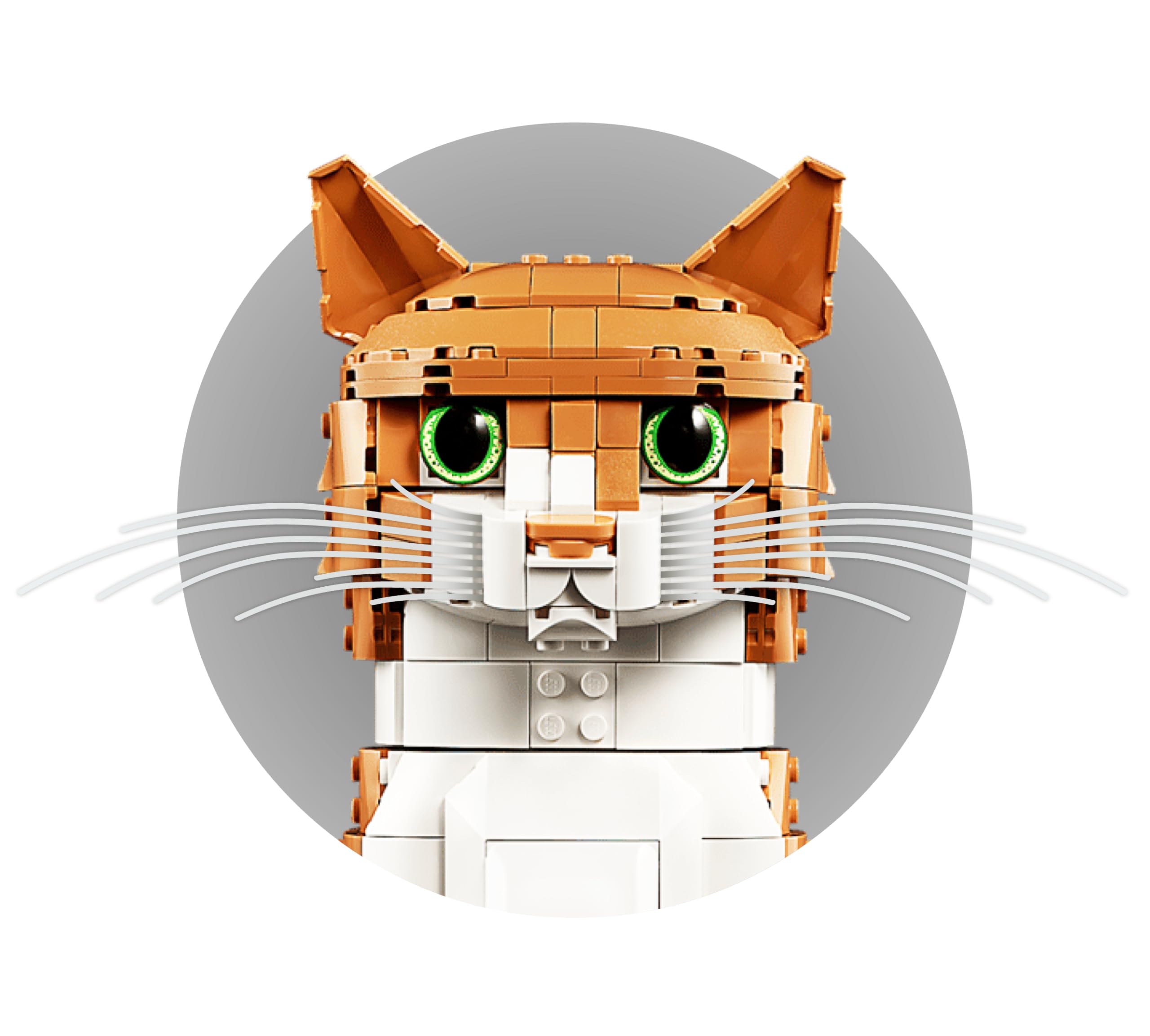 Whiskers for Lego 21349 Ideas Tuxedo o Lego 21376 Ideas Orange Cats Snap-in Accessorio - Compatibile con i modelli 21349 o 21376 (solo baffi, non il kit di mattoni) (Classic Edition)