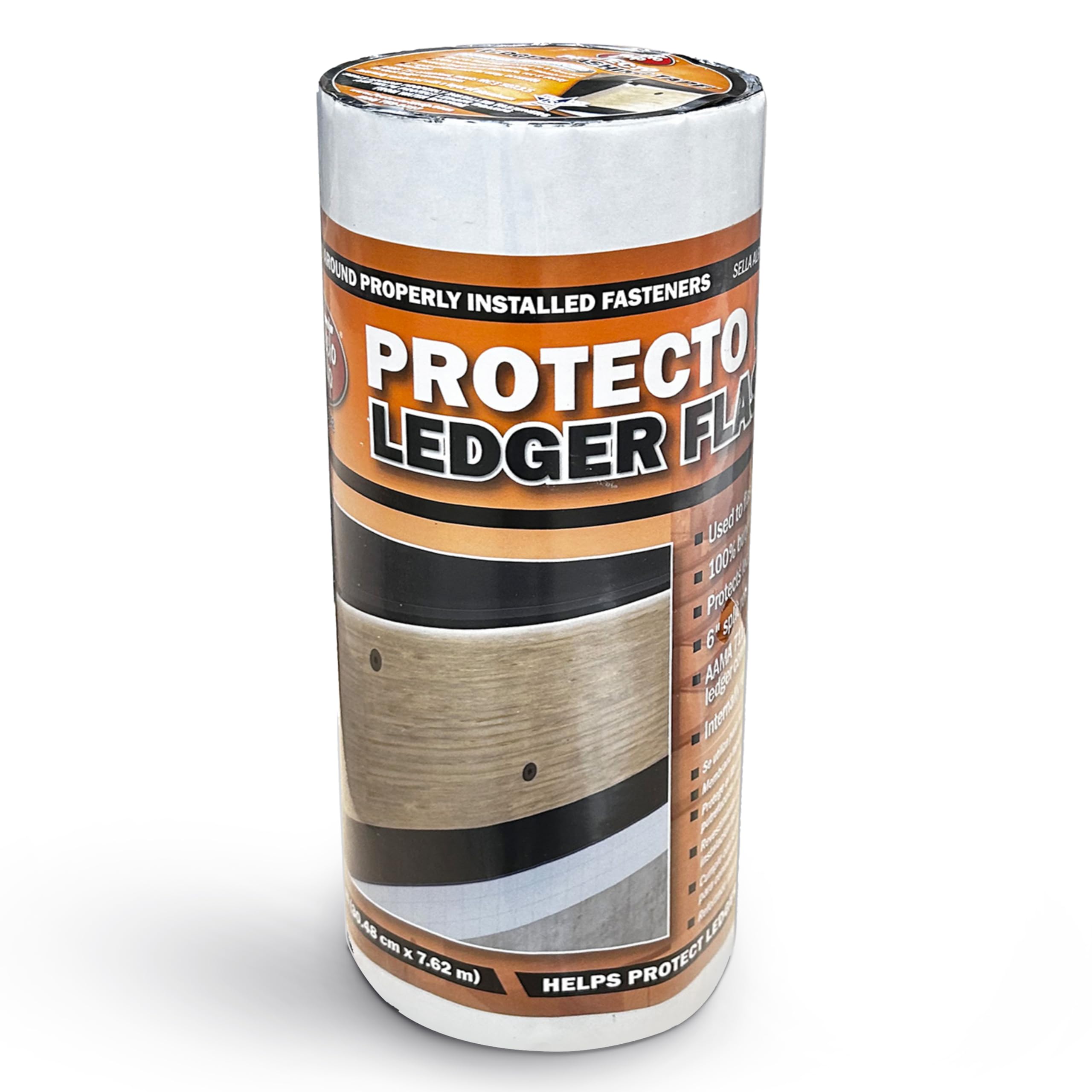 Protecto Wrap Ledger Cinta intermitente – Membrana impermeable adhesiva de butilo y barrera de humedad para protección de tableros de contabilidad – Autosellado resistente a la intemperie intermitente