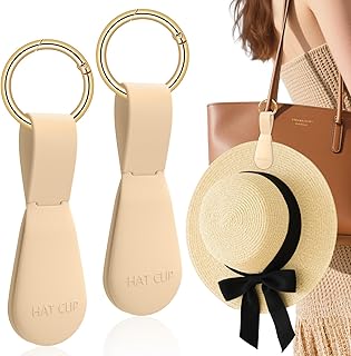 Fikoksol Magnetic Hat Clip 2-Pack - The Light Khaki Hat Clip for Travel on Bag, Magnetic Hat Clips for Bag, and Secure Hat Holder for Travel on Caps & Beach Hats, Vacation Essentials