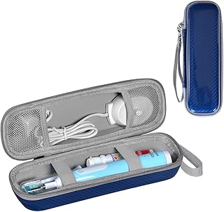 Toothbrush Travel Case for Oral B/Oral-B Pro 1000 1500 5000 7000 7500 6000 9600/ Phlips Sonicare 4100 5100 1100 6100 5300 Electric Toothbrush, Portable Hard Protective Storage Bag (Blue)