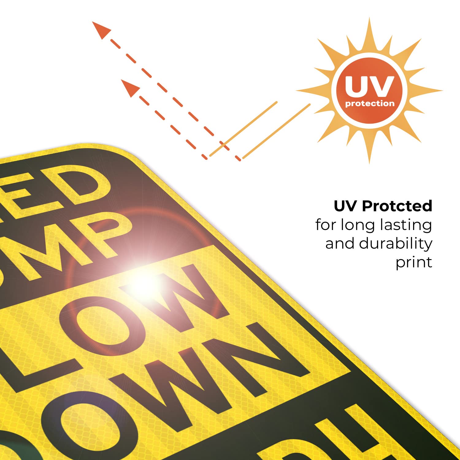 Speed Bump Slow Down 10 Mph Sign, 12x18 Inches, 3M EGP Reflective .063 Aluminum, Fade Resistant, Made in USA