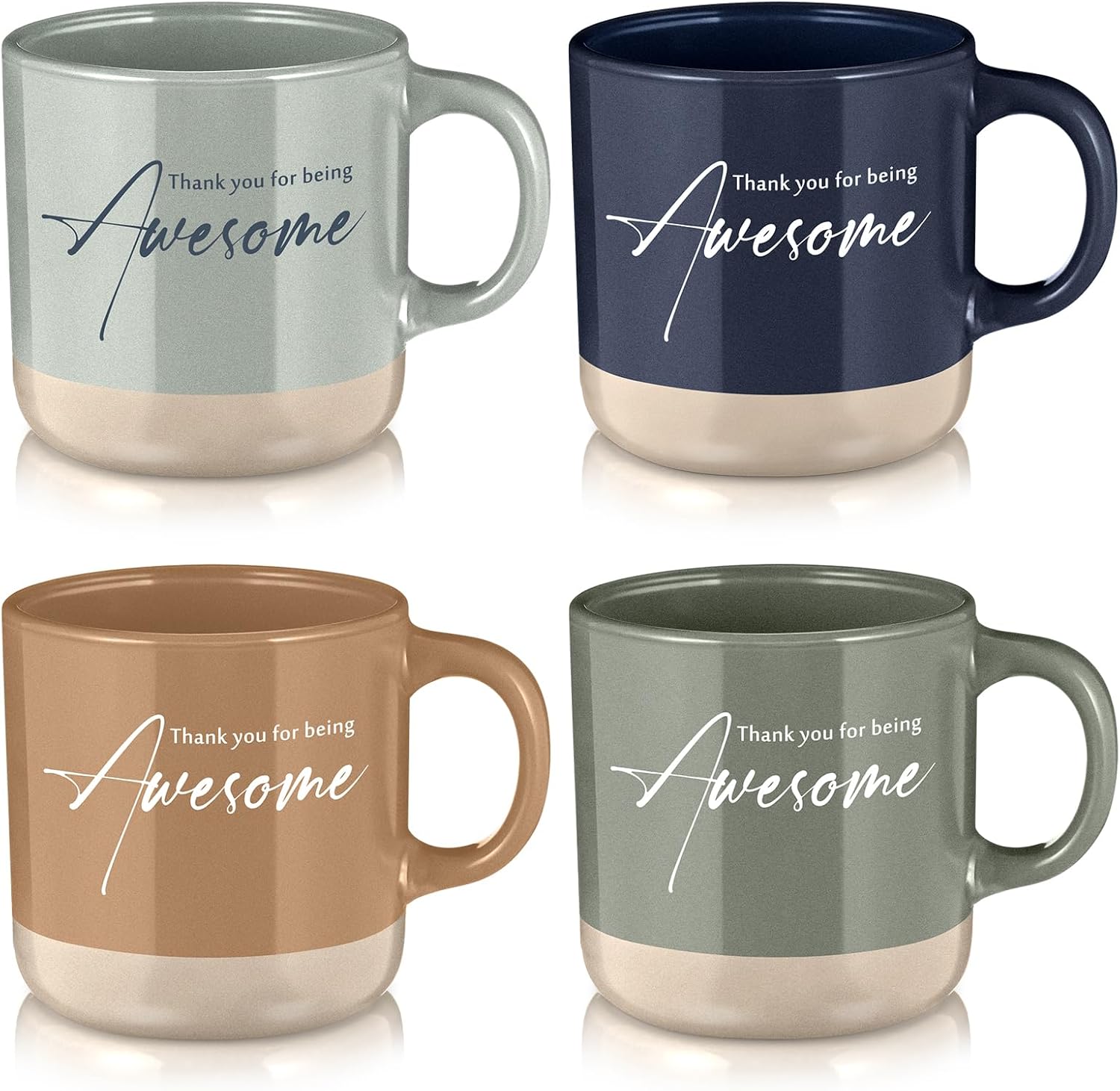 Didaey 4 Pcs Employee Appreciation Gifts Bulk 12oz Inspirational Ceramic Coffee Mug Thank You Gifts for Volunteer Lab Week Secretary Day Teacher Nurse(Boho Colors,Difference Maker)