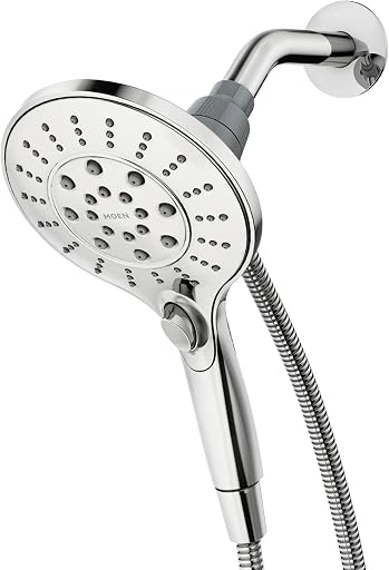 Moen Engage Chrome Magnetix Six-Function 5.5-Inch Wide Handheld Shower Head with Hose and Magnetic Docking System, 26112