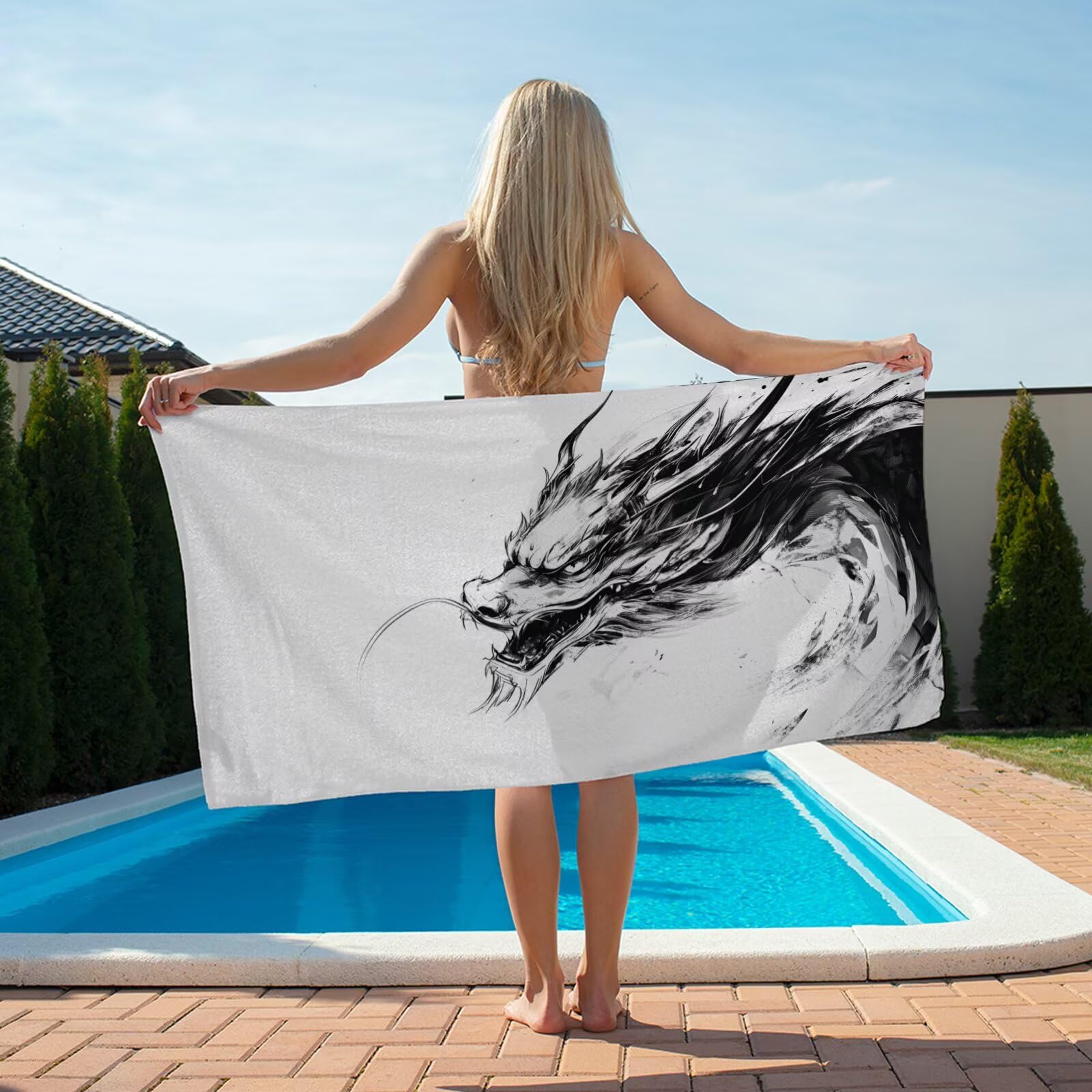 2 szt., bardzo duże 100 x 200 cm, gładki, szybkoschnący ręcznik z mikrofibry, bez piasku i plażowy, lekki podróżny, kompaktowy ręcznik kempingowy z torbą do przechowywania, chłonny, dla kobiet
