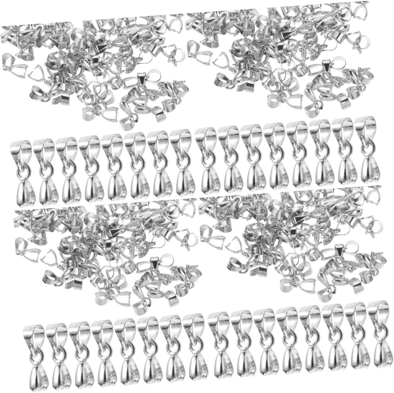 TEHAUX 400pcs Charm Pinch Bails Necklace Clasp Connectors for Jewelry Making Versatile Pendant Fasteners for Necklaces Bracelets and Keychains Easy to Use