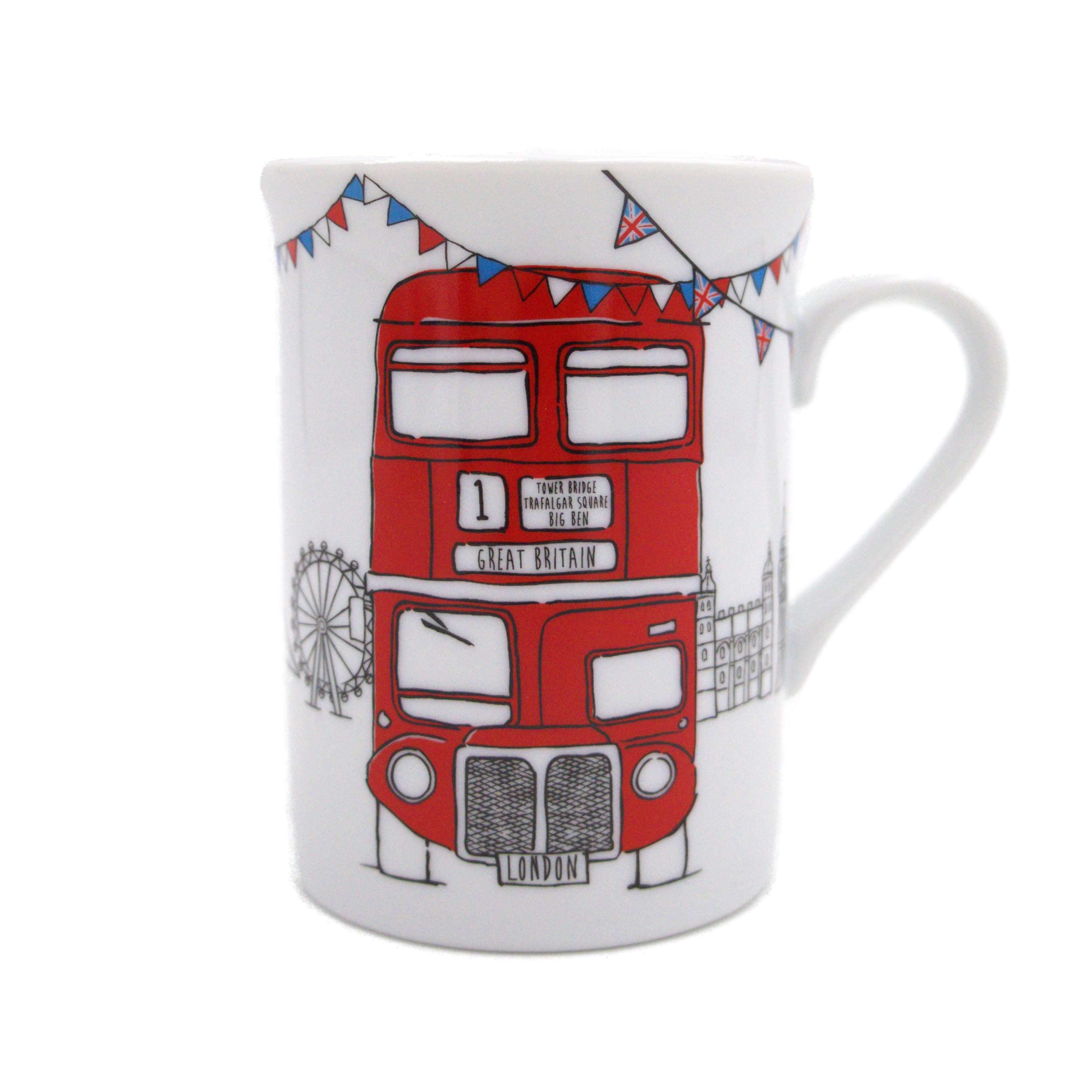 ElgateSketchy London Bus Lippy Mug Cup Tea Coffee Souvenir Gift London Landmarks Royal