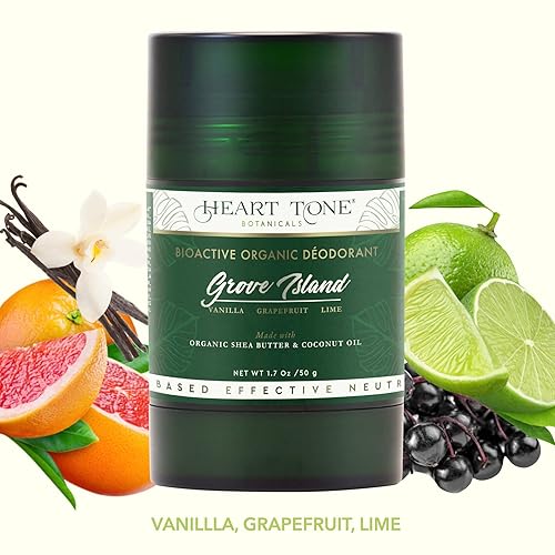 Miniatura 6 de Desodorante natural  Bioactivo  Sin aluminio y bicarbonato de sodio  Protección 24 horas  Hombres y mujeres  Aroma Grove Island - Vainilla, pomelo y