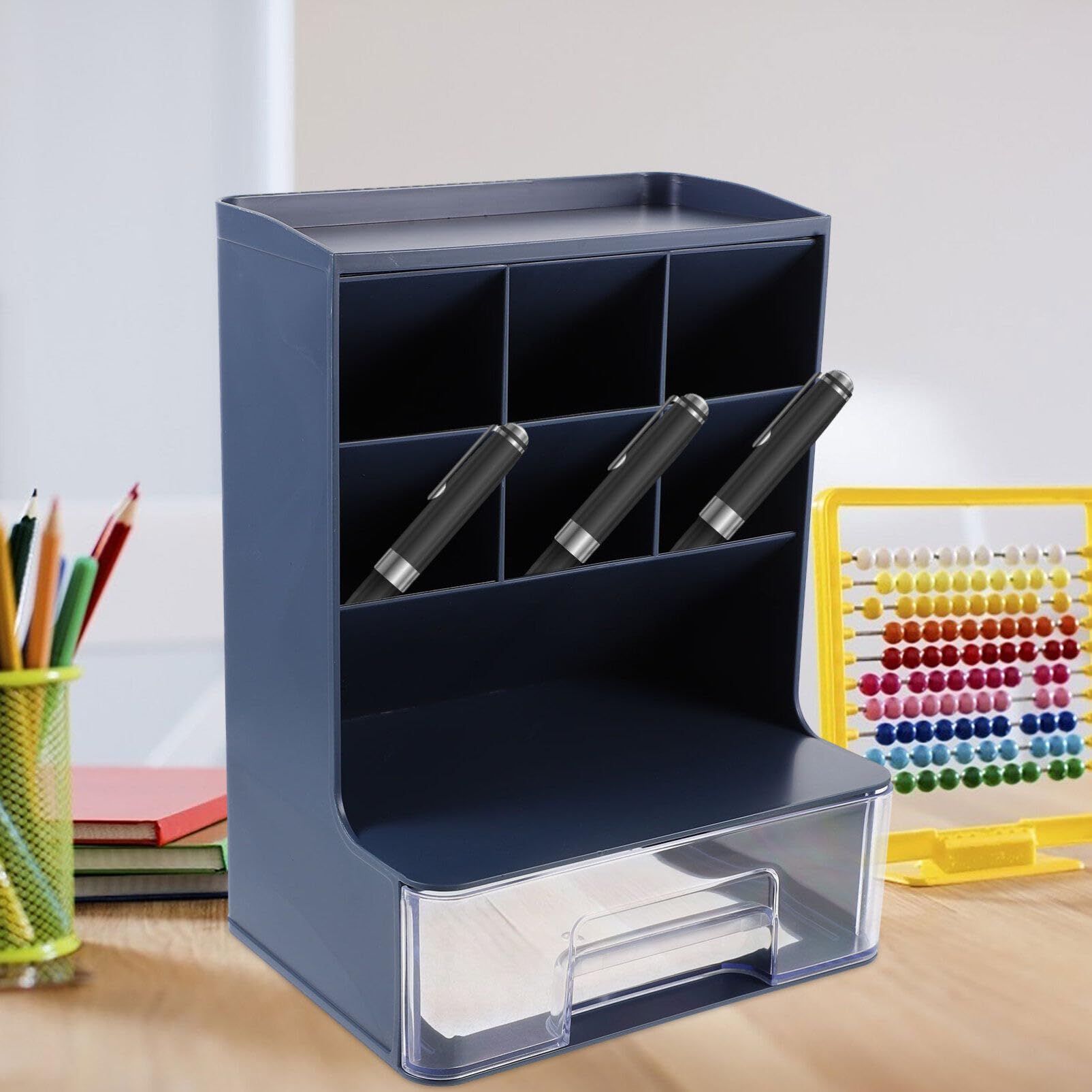 NUOBESTY Soportes Para Guardar Lápices Organizador De Brochas De Maquillaje Cajas De Taza Organizadora De Lápices Organizador De Bolígrafos Caja De Maquillaje Cajón El Plastico Oficina