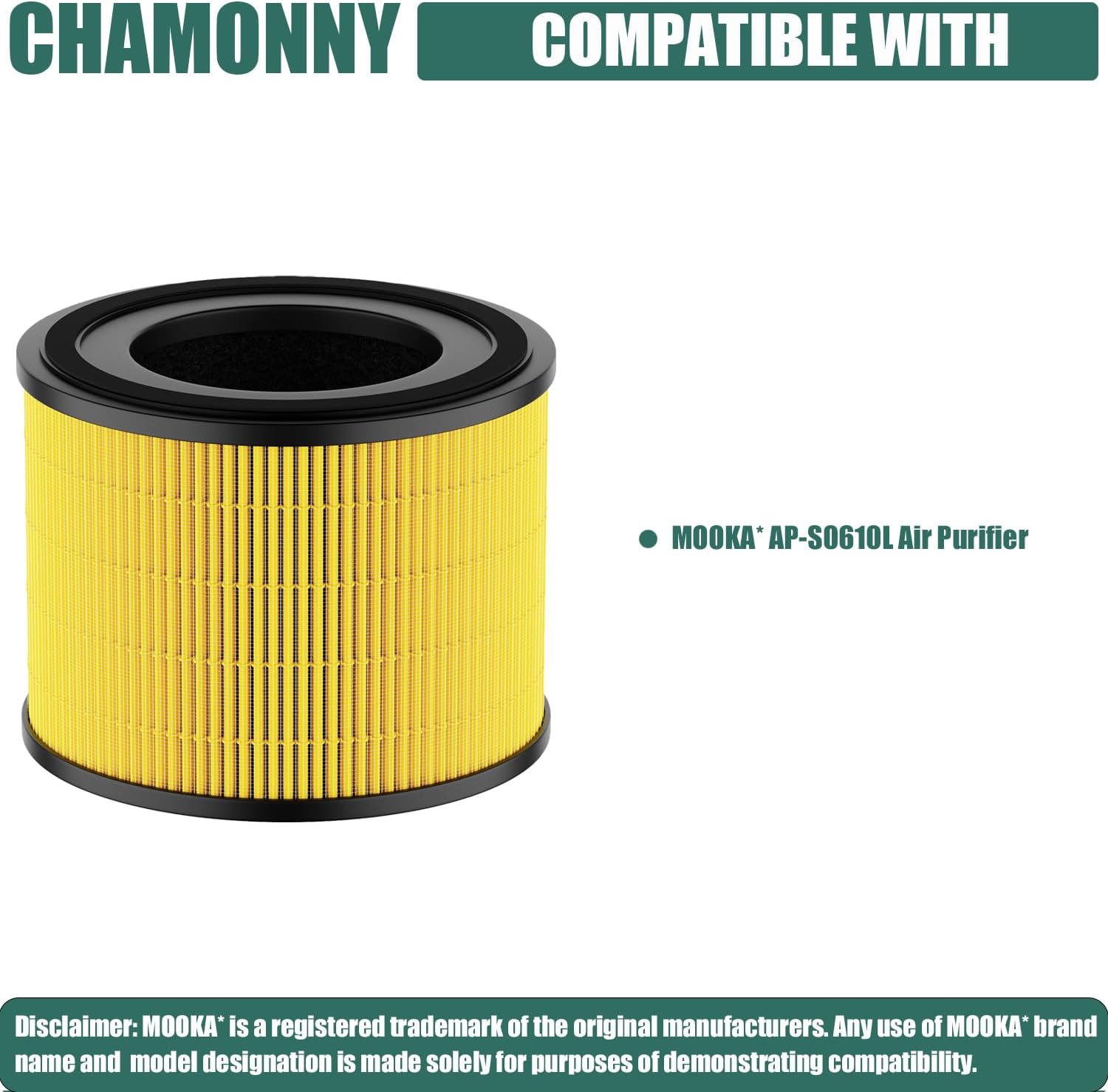 AP-S0610L Pet Care Filter Replacement, Compatible with MOO-KA AP-S0610L Air Purifier, 3-in-1 H13 True HEPA and Activated Carbon Filters, 2 Pack - Image 2