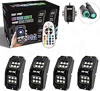 Vista 7 de SUNPIE 8 vainas de 210 grados de gran angular RGBW Rock Lights aplicación de teléfono modo de voz modo de música control automático kit de luz