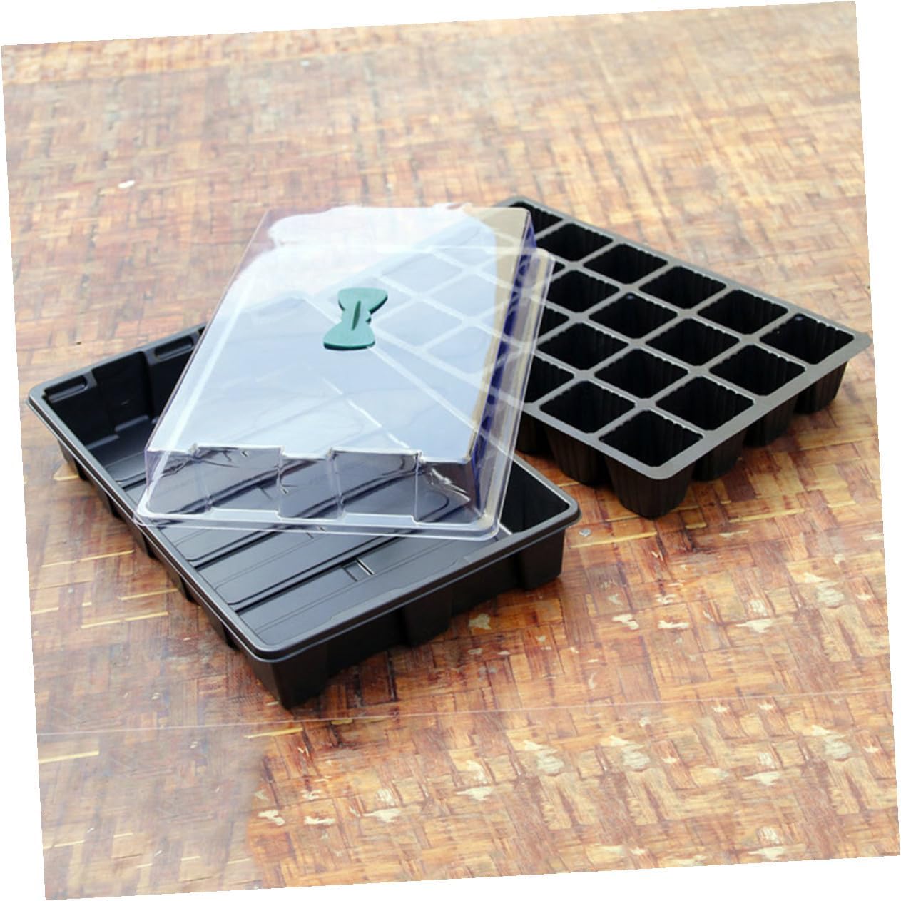 DOITOOL 3 Sets 24-Cell Plastic Seed Germination Trays Nursery Boxes for Vegetable Sprouting and Plant Propagation Garden Planting Starter Kit