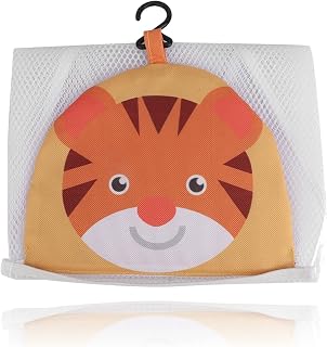 Red de almacenamiento de juguetes de baño de malla, bolsa de almacenamiento organizador de cesta de soporte de juguete de bañera, para juguetes de baño para niños pequeños(amarillo)