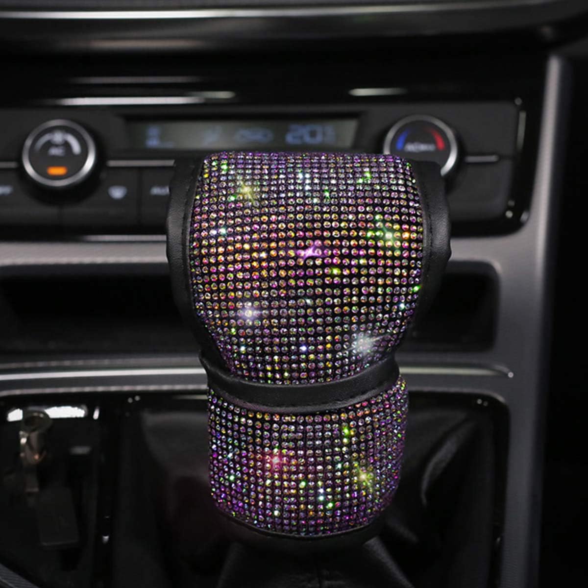 Bling Car Seat Belt Covers, Diamond Gear Shift Knob & Crystal Handbrake Cover Set - Auto Interior Decor Accessories for Women (5pcs/Set - Color Crystal)