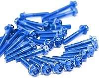 Vista 14 de MC Motoparts Race Spec Kit de pernos de motor cabeza HEX M6 compatible con XJ6 Diversion/F 2009-2016 13 14 15 16 (azul)