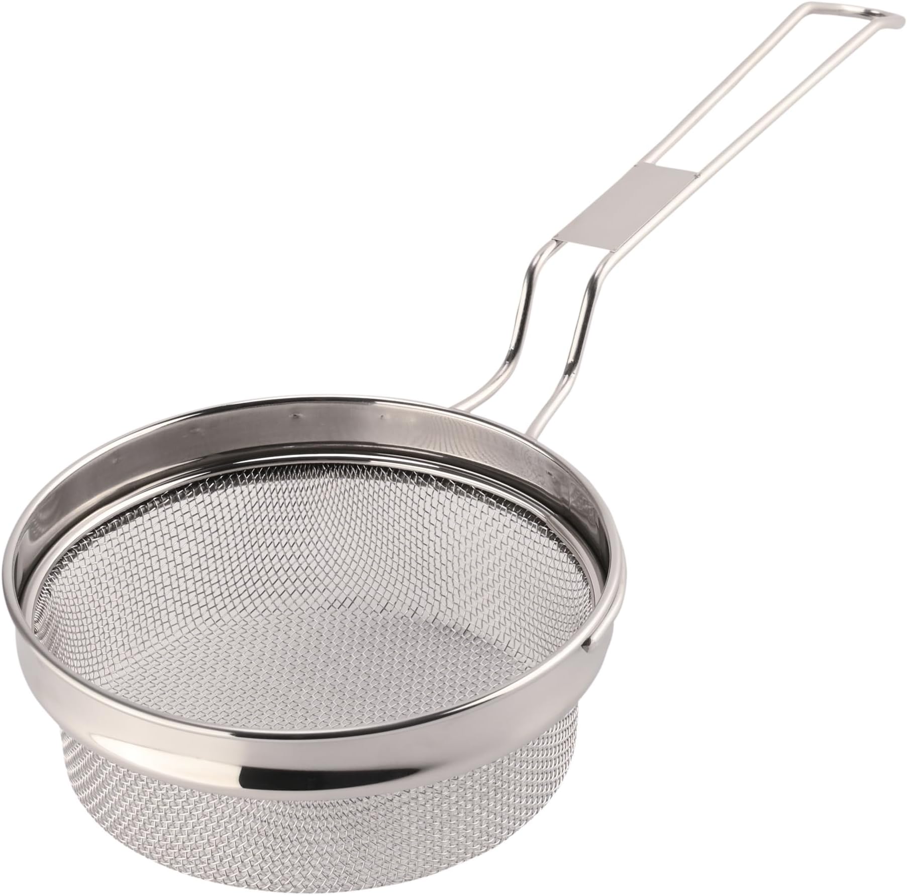 Kuber Industries Stainless Steel Deep Fry Strainer for Kitchen - Chips & Pasta Cooking Jhara/Filter/Channi with Handle - Silver 40x17x7 Cm