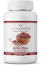 Fermentierter Roter Reis 600mg | 120 Kapseln | VEGAN | Roter Reis Extrakt 3:1 HOCHDOSIERT mit Monacolin K 4,5 mg pro Kapse...