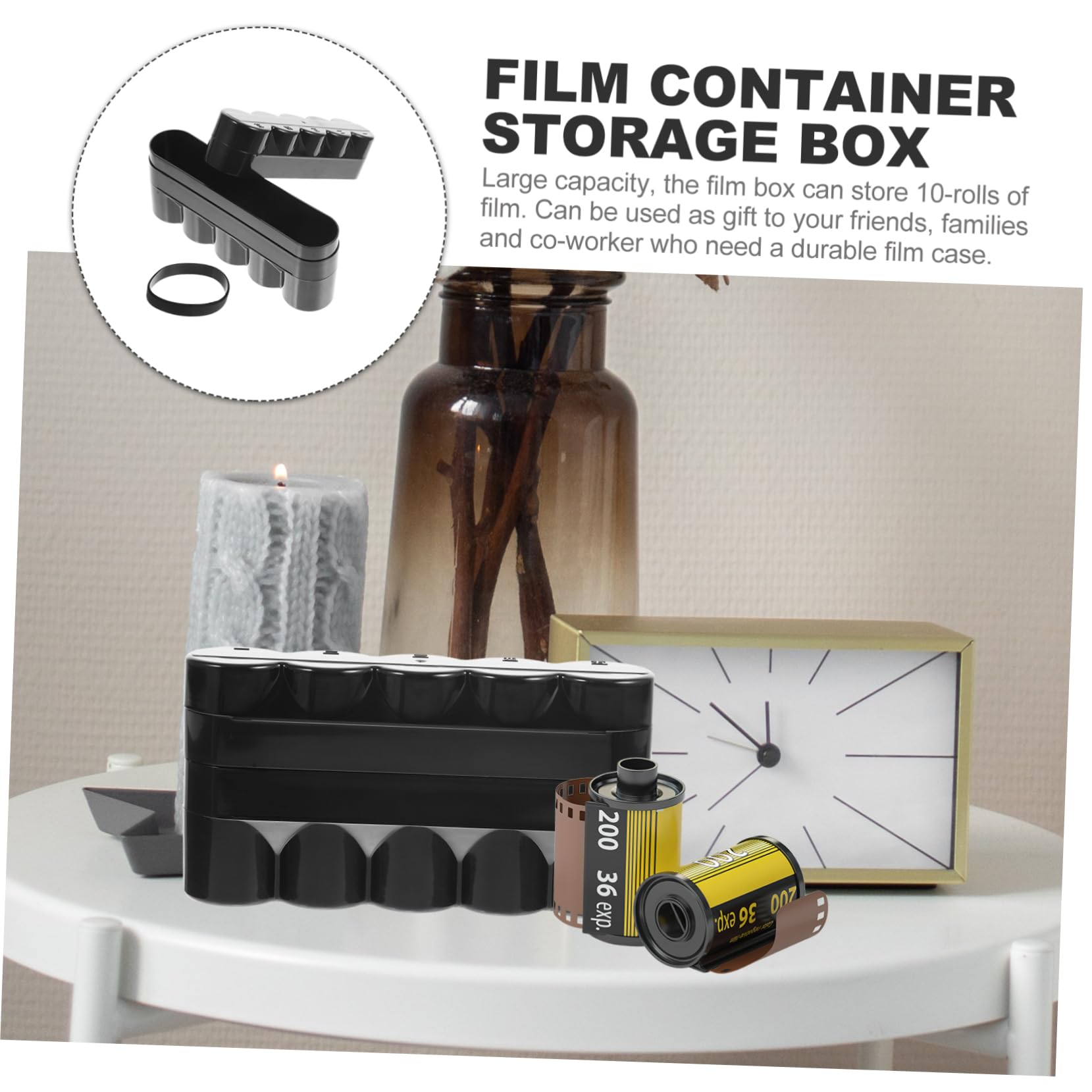 Balacoo Plastic Film Storage Case Camera Reel Storage Canisters Anti-Pressure Film Holder Box