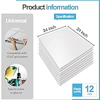 Vista 13 de Art3d 12-Pack Smooth Drop Ceiling Tile 2ft x 2ft - Fire-Rated, Waterproof, Reusable - Premium PVC, No Sag and Breakage - Cover 48 Sq. Ft, Black