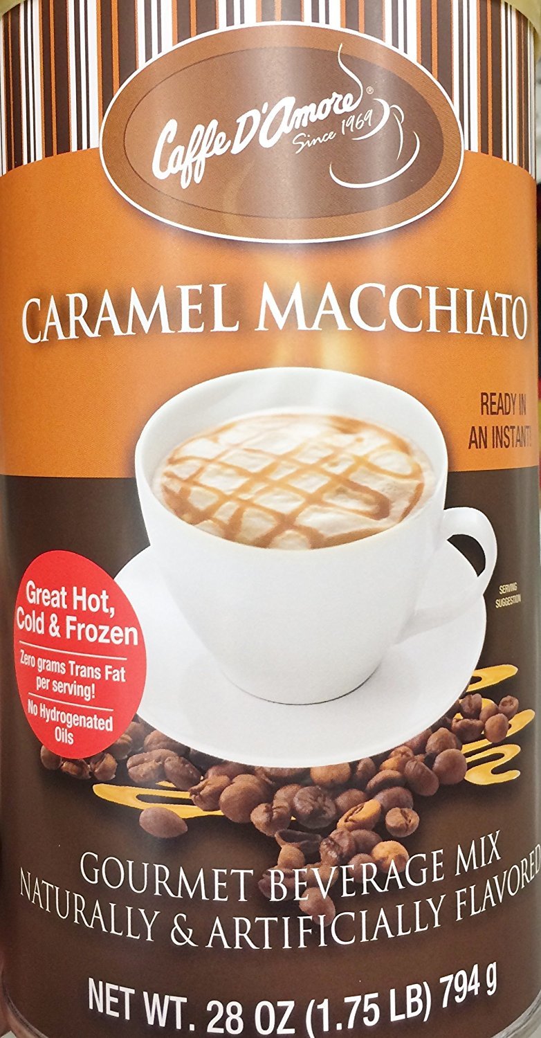 One - 28oz Caffe D'Amore Caramel Macchiato Gourmet Instant Beverage Mix