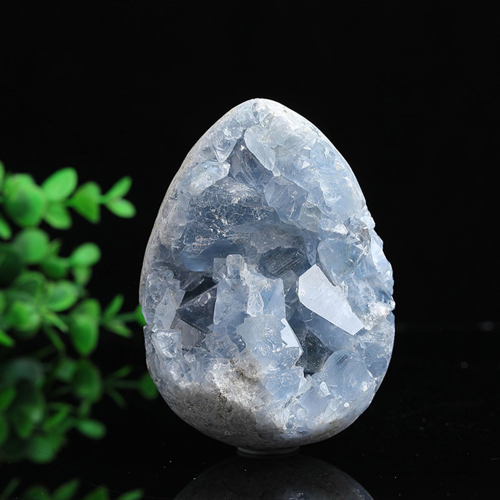 Cristalli e Pietre curative - Geode a grappolo di Pietra Naturale Celestita - Roccia Chakra di guarigione Reiki - Forniture per Stregoneria da Meditazione - Collezione Pietra Grezza,800~900g