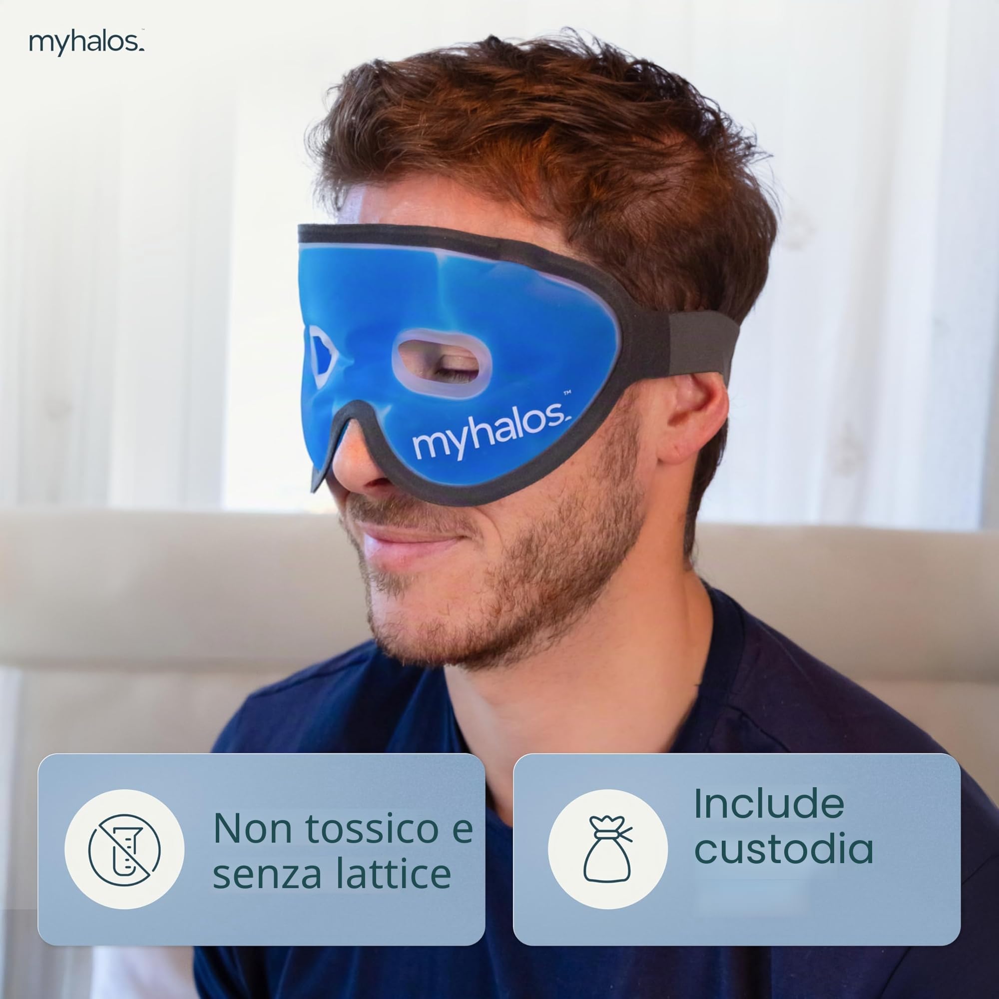 Maschera Occhi Gel Freddo Riutilizzabile – per Termoterapia a Caldo e a Freddo - Ghiaccio Viso per Occhi Gonfi, Stanchi, Mal di Testa, Hangover, Emicrania