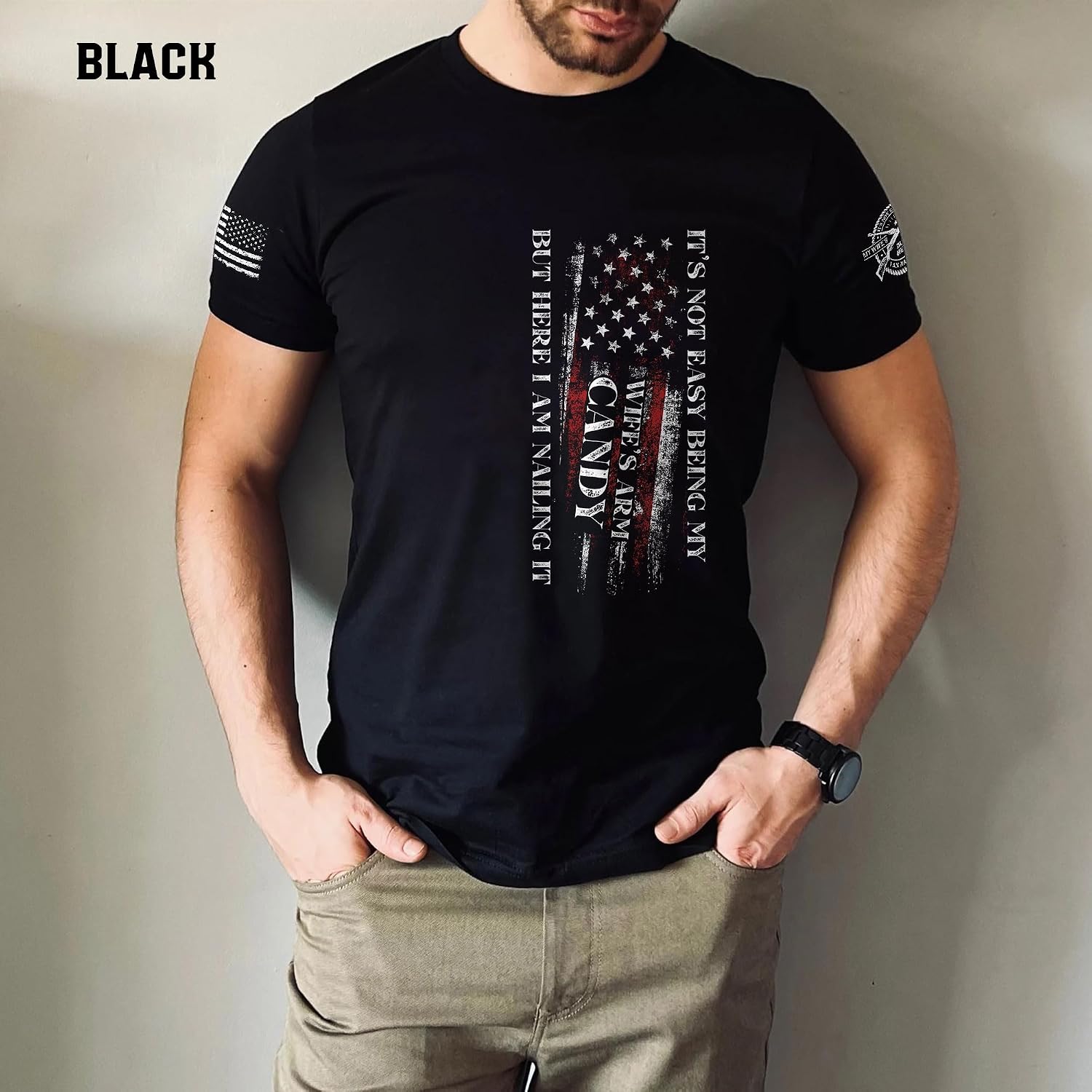 Its Not Easy Being My Wife's Arm Candy Shirt, Here I Am Shirt, Trophy Husband Shirt, Retro Vintage Shirt4