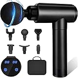 Cholas Massage Gun, Muscle Therapy Gun for Athletes, Deep Tissue Percussion Body Muscle Massager with 30 Adjustable Speeds, 6 Types of Massage Heads, Handheld Massager for Neck Back Pain Relief Black