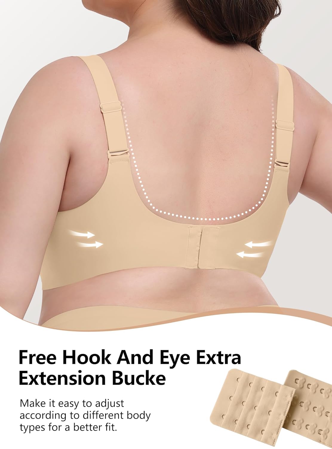 Jelly Bras for Women Supportive Wireless Comfort Full Coverage No Underwire Seamless Plus Size Bra for Older Women - Image 6