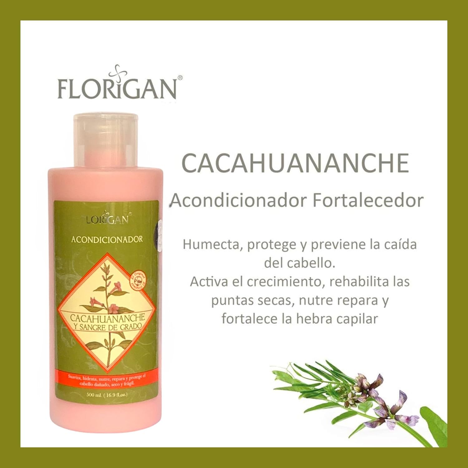 Anti-Hair Loss & Fortifying Conditioner Cacahuananche 500ml. Florigan - Image 2
