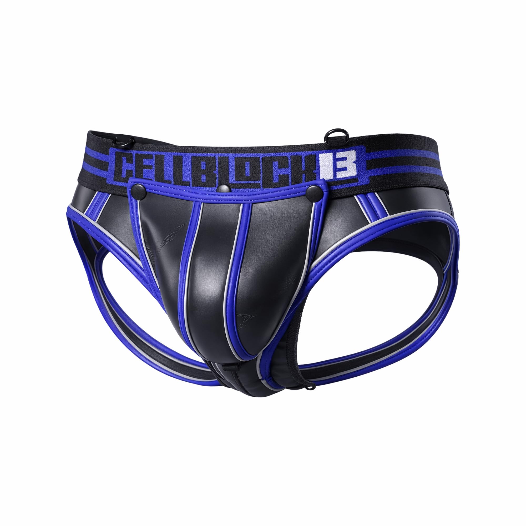 Cellblock 13 Men's Blue - Jockstrap Underwear - Mercury Jock Brief W/C-Ring + Removable Pouch - 1X Size S