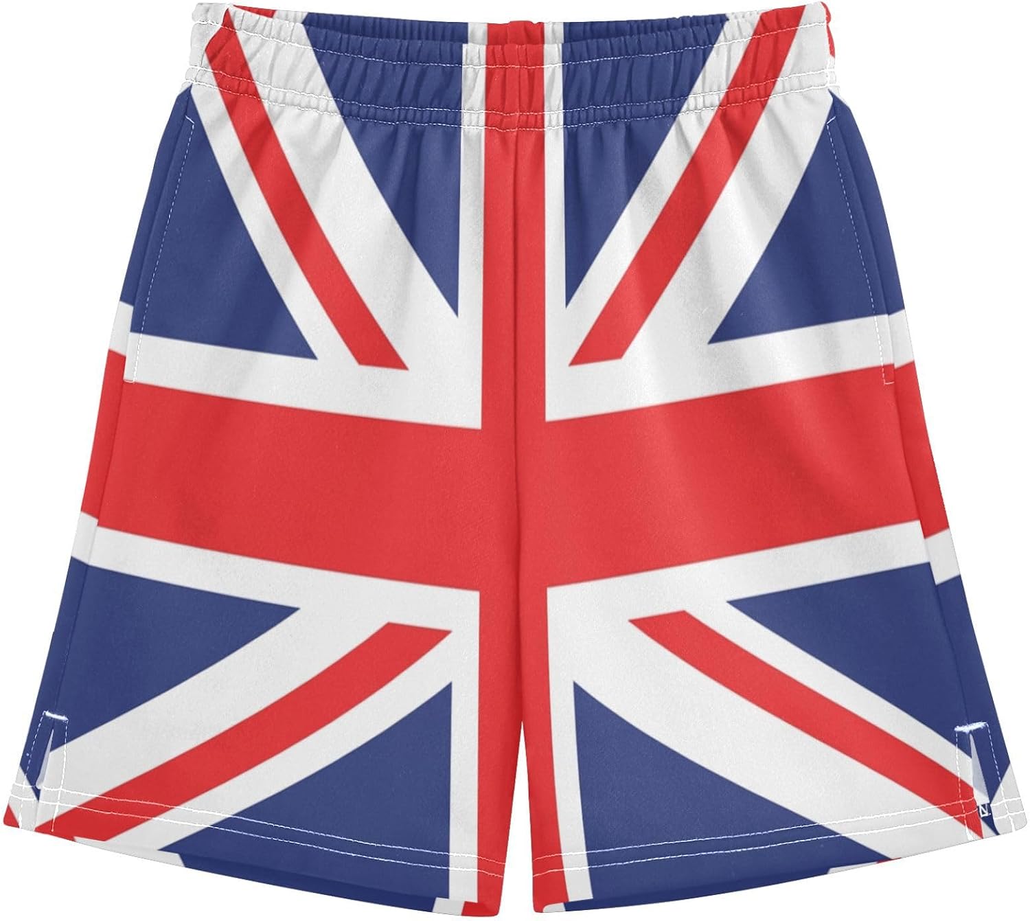 Boys Athletic Shorts Basketball Shorts Flags Printed Teens Hiking Gym Shorts with Pocket for Outdoor Activity 7-15 Y