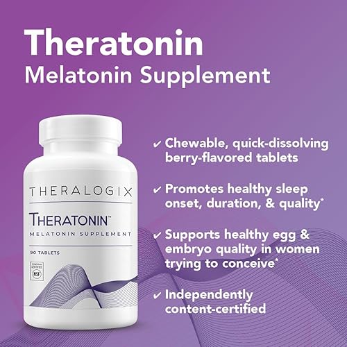 Miniatura 3 de Theralogix Suplemento de melatonina Theratonin - Suministro para 90 días - Suplemento de apoyo para dormir - Melatonina para ayudar a una buena