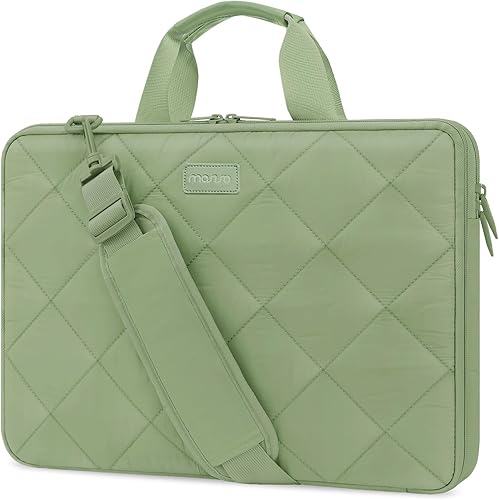 MOSISO 360 - Bolsa de hombro protectora para laptop, 13-13.3 pulgadas, doble capa, acolchada, con cremallera antirrobo compatible con MacBook, HP,