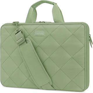 MOSISO 360 Protective Laptop Shoulder Bag, 15-15.6 inch Double Layer Fluffy Padded Laptop Bag with Anti-theft Zipper Compatible with MacBook Pro 16 inch, HP, Dell, Lenovo, Asus Notebook, Antique Green