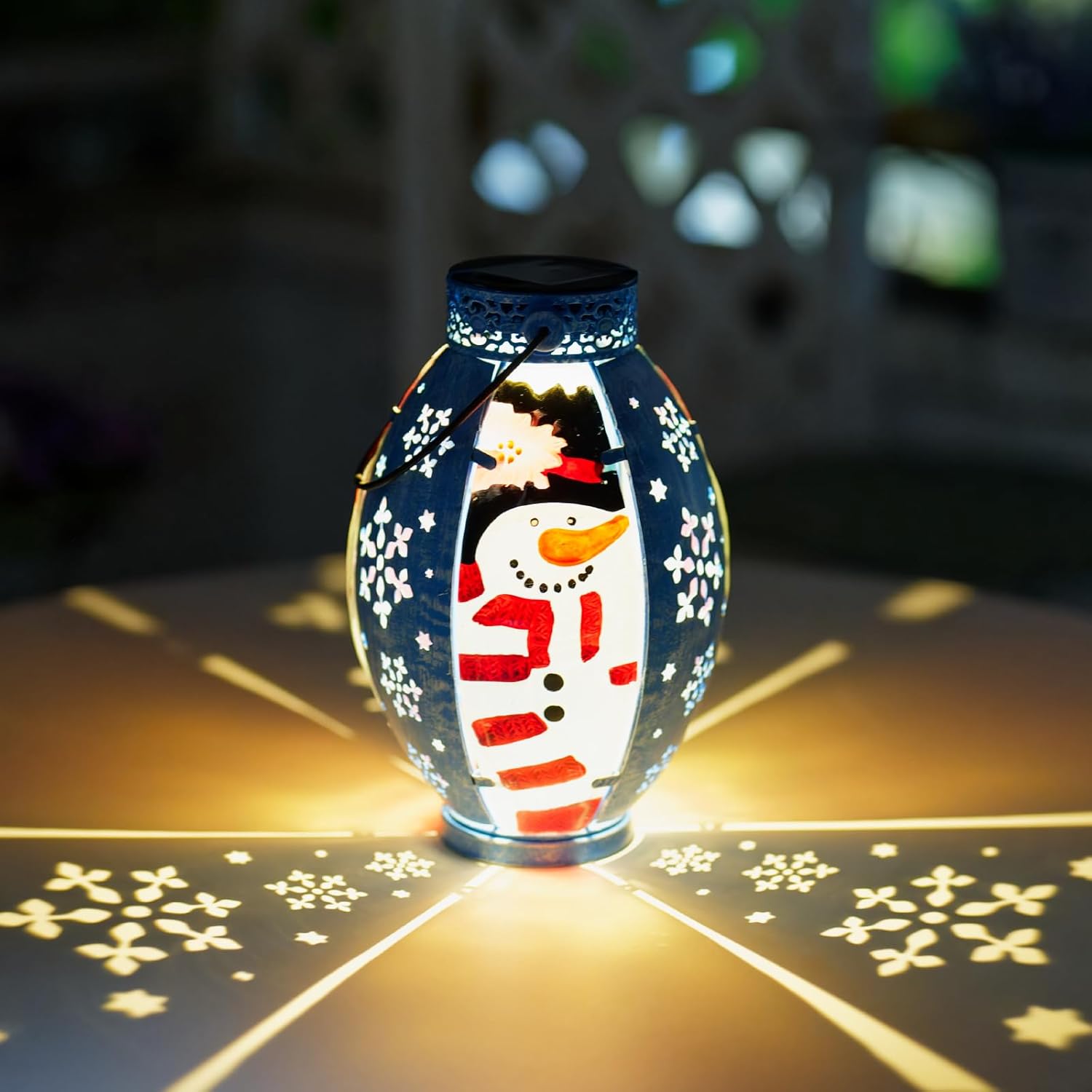 Christmas Decorations Solar Hanging Lanterns for Outside,Gift for Garden Balcony Branch Yard Christmas Decorations(Snowman)