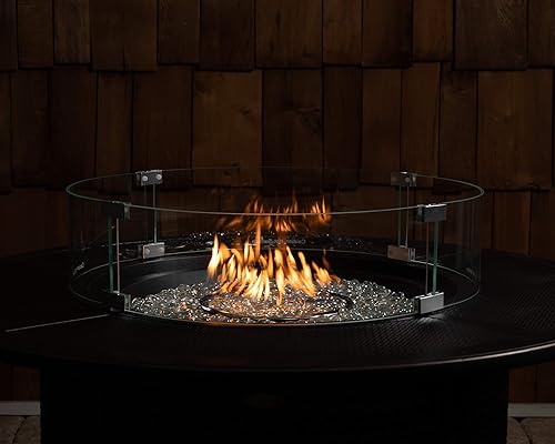 Miniatura 4 de Fire Sense 64009 - Protector de viento para fogata de gas, vidrio transparente redondo templado, la mejor experiencia de visión de llama para