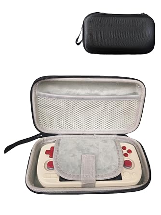 ZBAGUG for AYANEO Pocket AIR Mini Game Console protective case, shockproof and waterproof, with hand strap and mesh pocket, portable multi-functional storage bag, Black