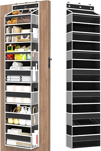 Miniatura 17 de Organizador para colgar sobre la puerta, 6 estantes para colgar en la puerta con 6 bolsillos de gran capacidad, estantes colgantes para