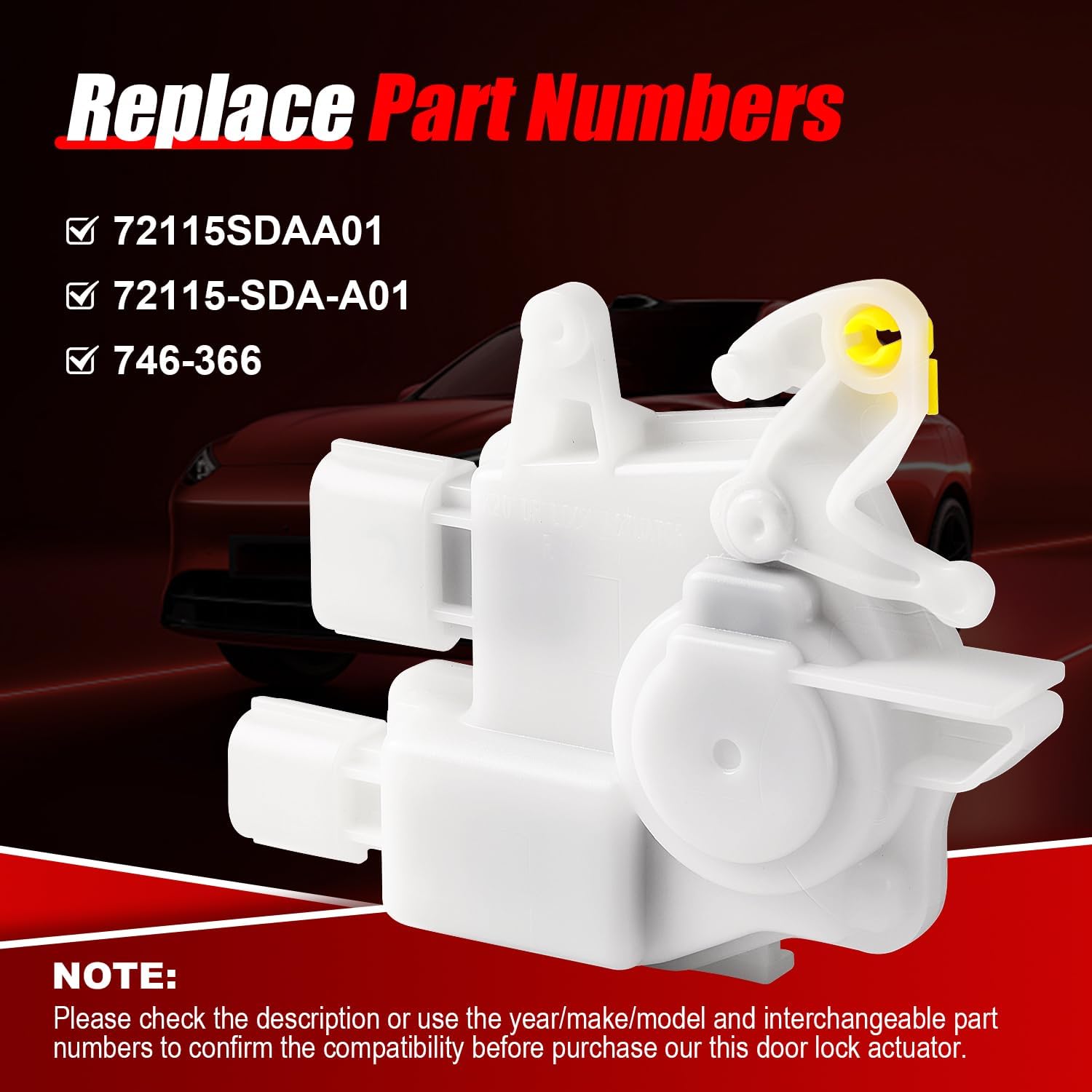 FAERSI Door Lock Actuator Right Passenger Side Replacement for 2003-2007 Honda Accord, 2004-2008 Acura TL, 2004-2008 Acura TSX, 2006-2011 Honda Ridgeline Replaces 72115SDAA01, 72115-SDA-A01