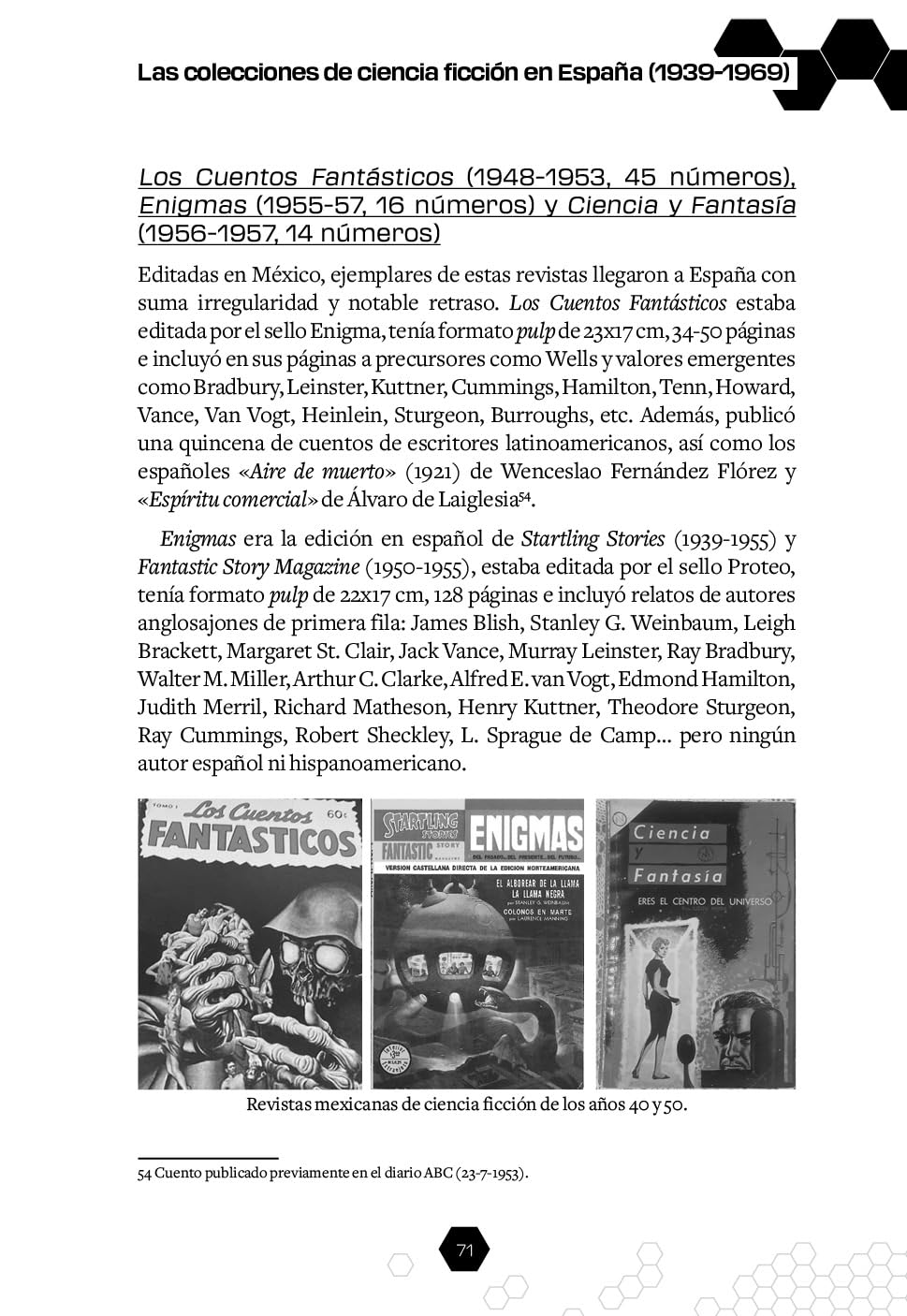 Historia de la ciencia ficcion española i. cartone: La Era de los Pioneros (1939-1969)