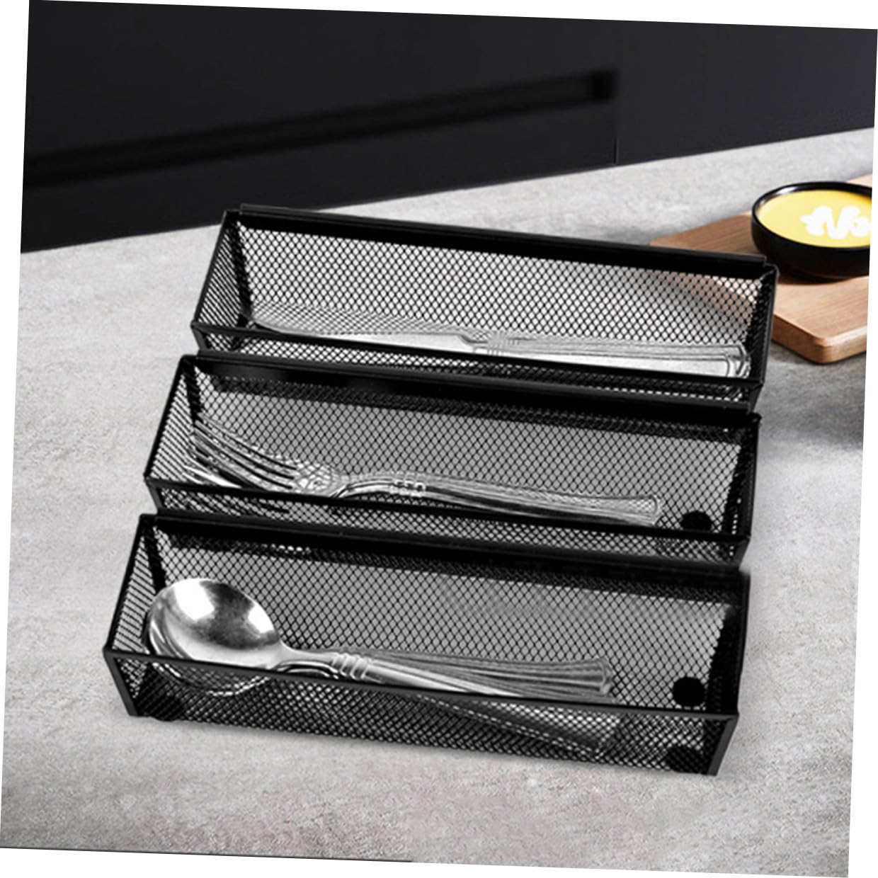Cabilock 6pièces Organisateur de Tiroir pour Couverts Fourchettes et Couteaux de Plateaux de Cuisine avec Bras Articulés pour Rangement Design Élégant et Fonctionnel