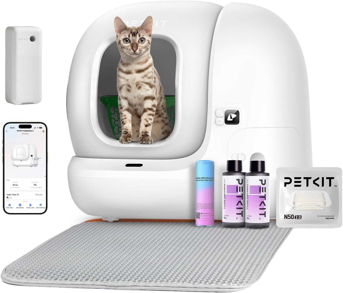 PETKIT PuraMax 2 Odour Free Self Cleaning Cat Litter Tray, Anti-Leakage