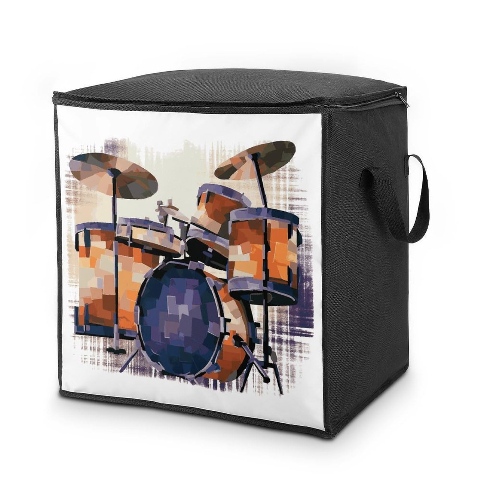 70L Jazz Drum Storage Bag With Zipper Closet Organizers with Handle for Home Storage Organizer for Blankets Quilts Clothes Comforter Bedding And Pillows