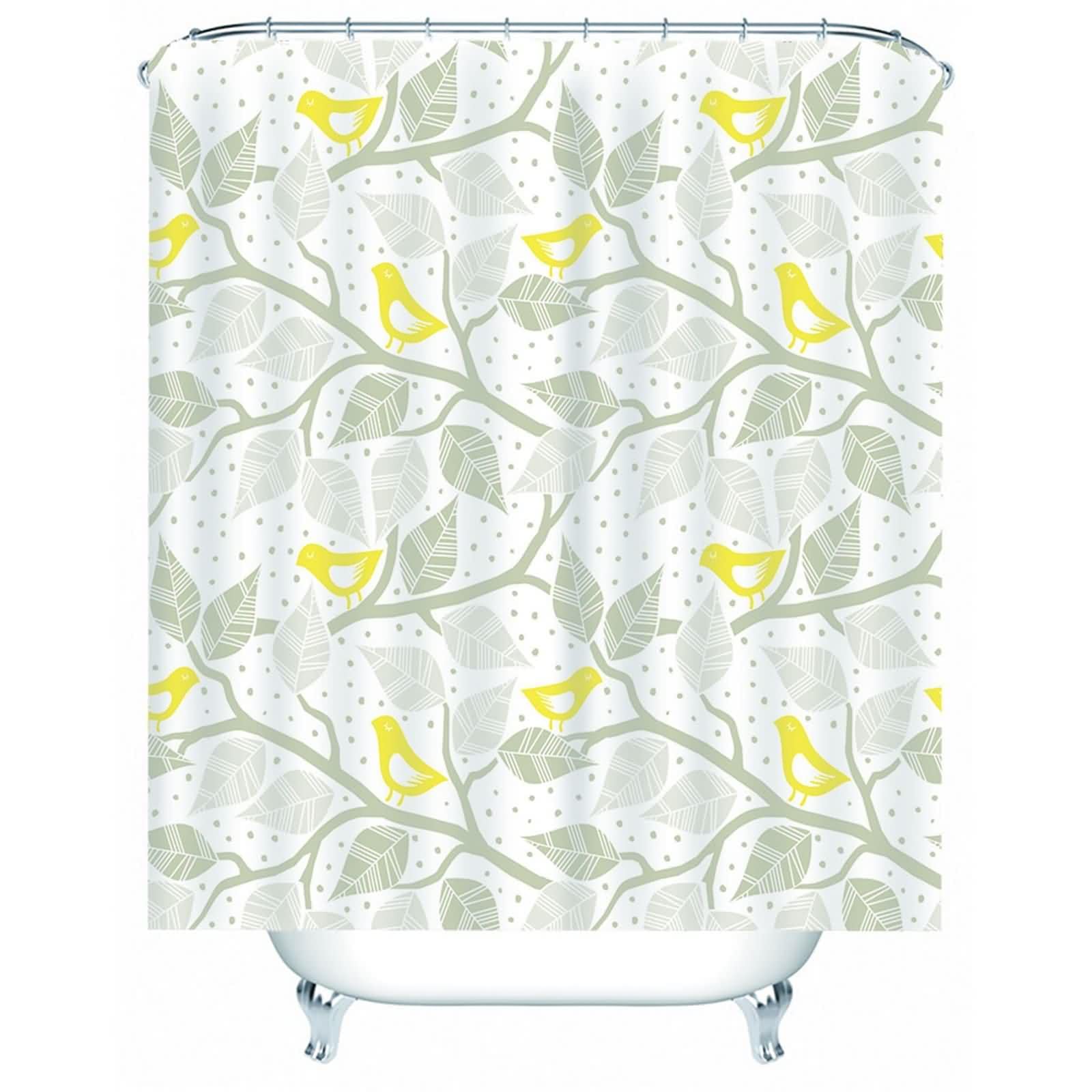 Rideau douche lavable machine imperméable grand format rideau et tapis jaune