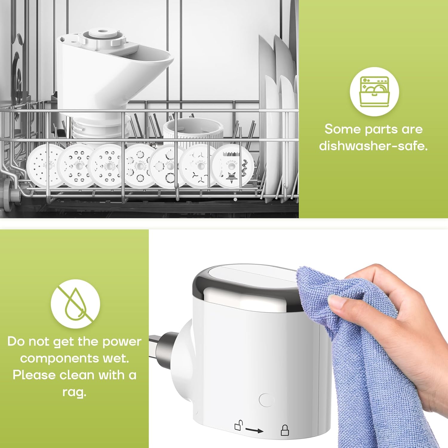 GVODE Gourmet Pasta Press Attachment for KitchenAid Stand Mixer, Pasta Maker KitchenAid Attachment with 7 Interchangeable Pasta Plates