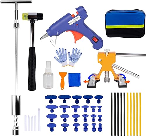 Lararsa - Kit de extracción de abolladuras ajustable sin pintura para automóviles, extractor de abolladuras de automóvil, kit de reparación de