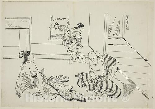 Impresión histórica pictórica: asistente infantil y tengu calvo del monte Kurama (Kaburo Kurama Tengu), no. Siete, Okumura Masanobu, c 1seven26,