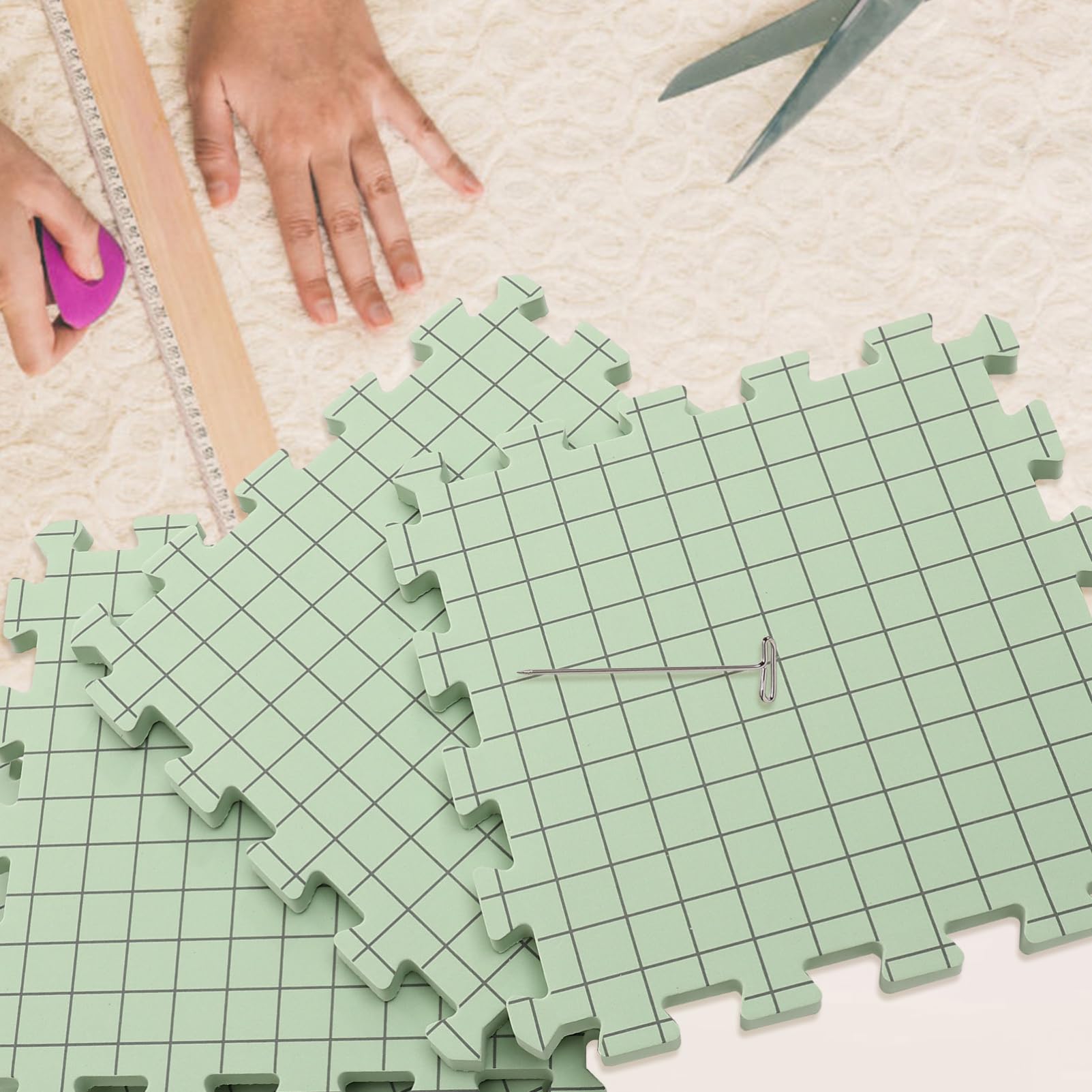 Gatuida Tavole di Bloccaggio in Schiuma per Uncinetto e Lavori Maglia Tappetino Portatile di Bloccaggio con Perno Forma