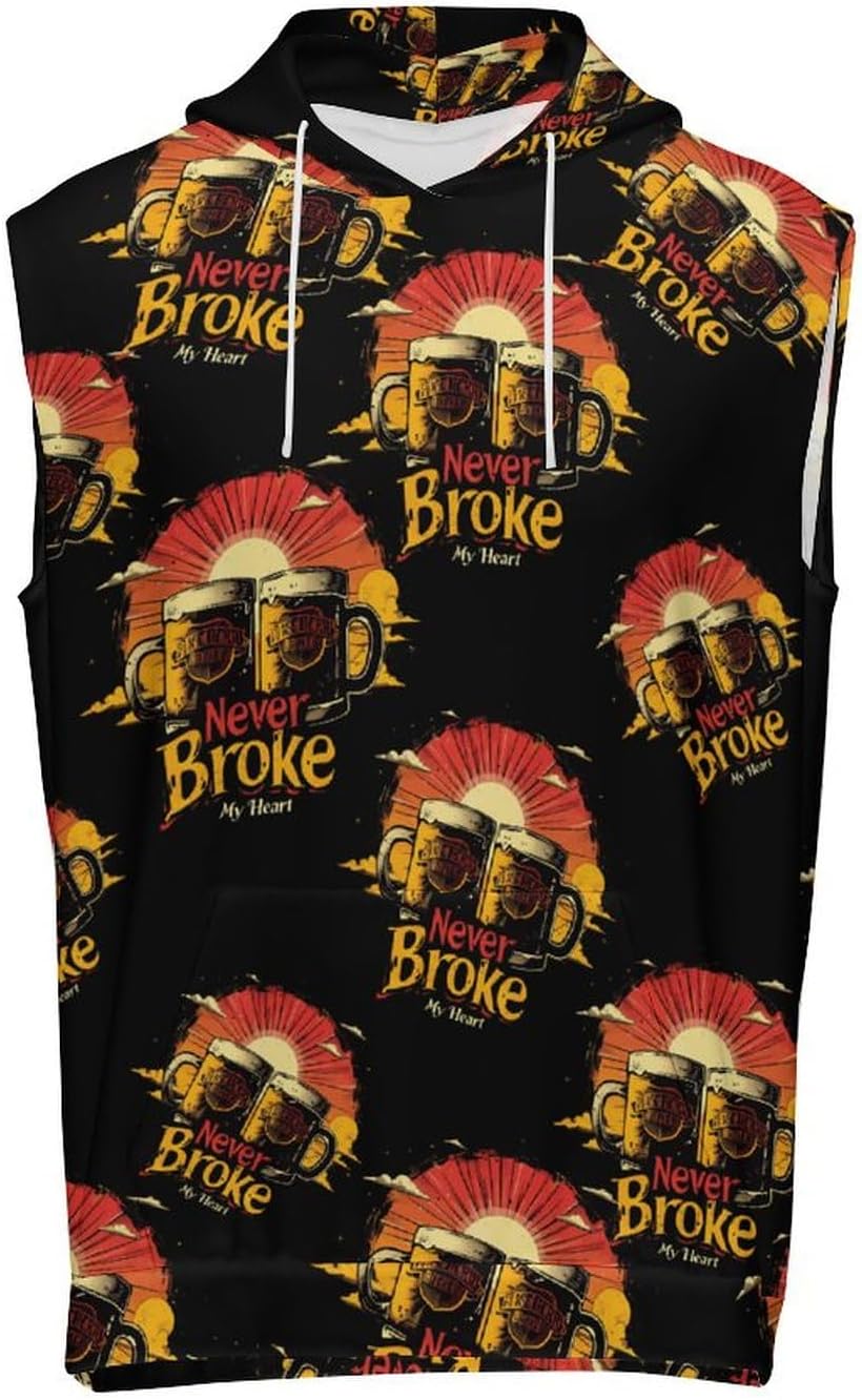 Men's Workout Hooded Tank Tops Sleeveless Muscle Gym T-Shirts