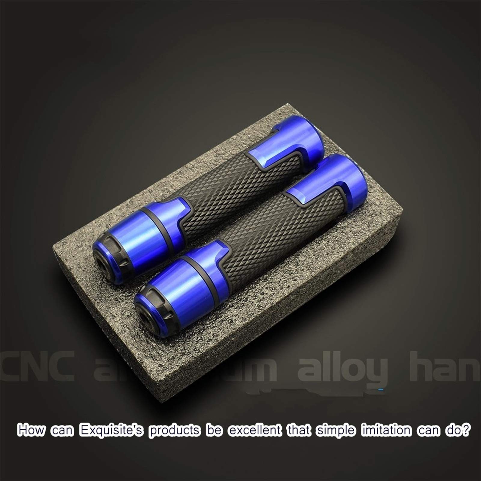 Manopole Moto Blu Hlyjoon 2Pcs Manopole In Gomma 7/8 Pollici 22/25MM, Manubrio Per Motociclette Universali Manubrio Standard Per Moto Manopola - 6